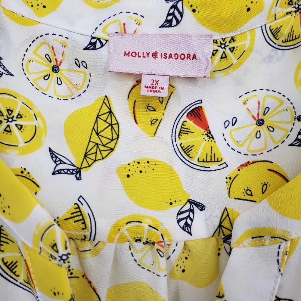 # Molly & Isadora Lemons Sleeveless Top Tank Plus 2X - Picture 3 of 5